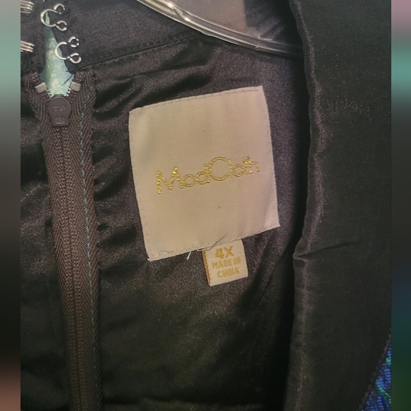 Modcloth Green And Blue Floral Brocade Dress - Picture 4 of 5